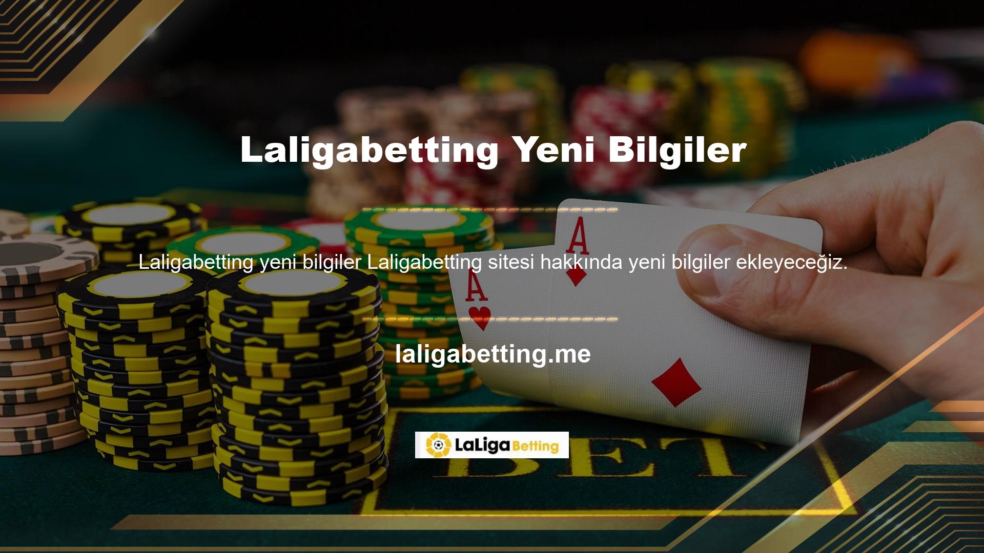 Giriş verilerini verdikten sonra, ülkemizde yayınlanan canlı bahis siteleri arasında çok özel bir yerde tespit edilen Laligabetting platformu kesinlikle övgüyü hak ediyor